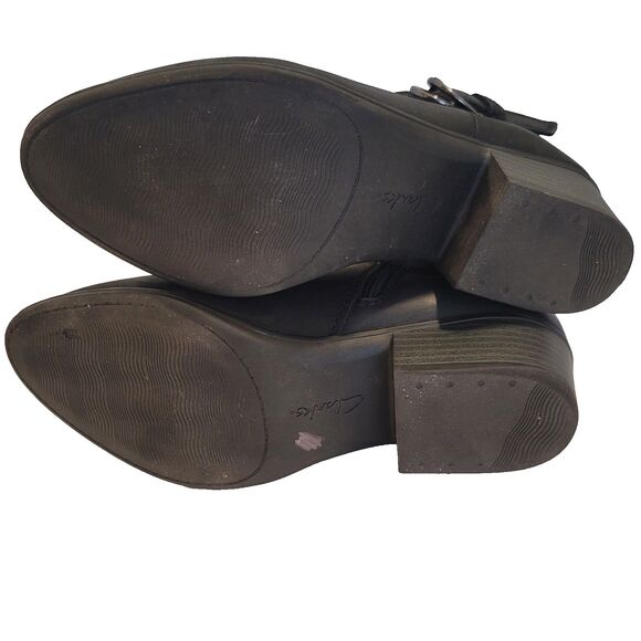 CLARKS Women’s Adreena Field Nubuck Leather Zip Bootie Boots Black Size 7M - Picture 6 of 6